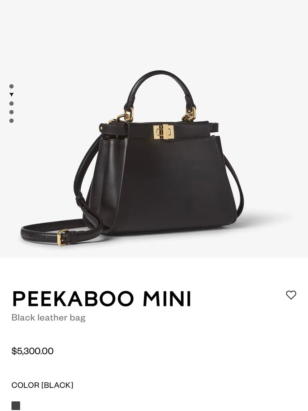 FENDI ❤️🌟PEEKABOO MINI BLACK CALF LEATHER ⭐️ - Picture 15 of 15